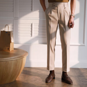 ハイウェスト・ビジネスカジュアルスラックス・テーパートラインパンツ クラシックパンツ