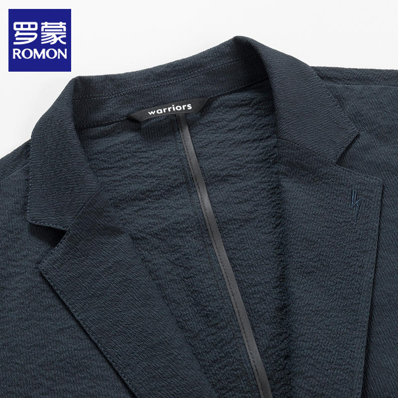 濃紺シェアサッカー生地ジャケット。薄手夏ジャケット - 画像 (3)